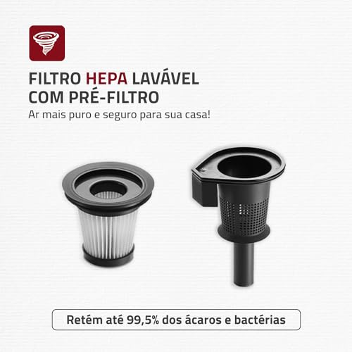 MONDIAL Aspirador de Pó Vertical Brush Carpet, Vermelho, 1200W, 110V - AP-25 - Imagem 3