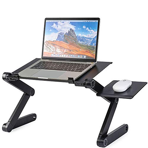Laptop Table, Adjustable Laptop Bed Table, Portable Laptop Workstation CPU Cooling Fans and Mouse Pad?Ergonomic Lap Desk TV Bed Tray Standing Desk