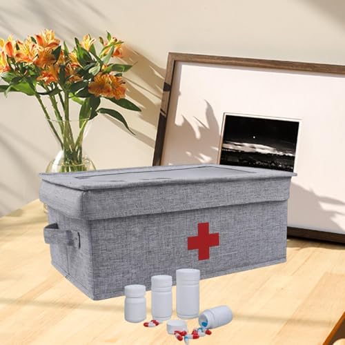 Boîte de premiers soins transparente avec compartiments de rangement médical - 5