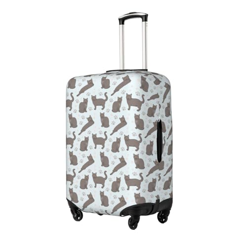 Elegant Cute Cartoon Cat Luggage Cover Protector Anti-Scratch Washable Fits 18-32 Inch Luggage-X-Large2