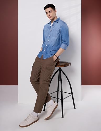 Image of Symbol Premium Men Lightweight 100% Cotton Cargo Pants - Relaxed Fit | Casual & Travel Wear | Pure Cotton (Available in Plus Sizes)