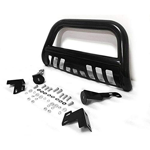 MOTORHOT Black Powder-Coated Steel Bull Bar Grille Guard Compatible With 2005 2006 2007 2008 2009 2010 2011 2012 2013 2014 2015 2016 2017 Nissan Frontier Pathfinder 2.5L 4.0L