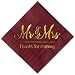 Crisky Wedding Napkins Mr Mrs Burgundy Gold Cocktail Beverage Dessert Napkins for Wedding Shower Engagement Party Decorations, 100 Pcs, 3-Ply