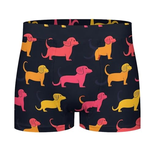 Dachshund Dog Cute Print Mens Underwear, Soft Boxers for Men, Moisture-Wicking Breathable Boxer Briefs3