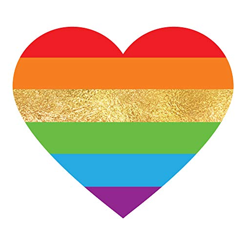 RAINBOW HEART set of 25 premium waterproof temporary colorful metallic gold jewelry foil Flash Tattoos – party favors, heart temporary tattoo, rainbow, rainbow party favors