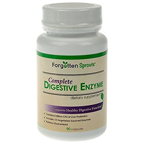 Digestive Enzyme with 2 Billion Probiotics - Non-GMO - 13 Vegetarian Sourced Enzymes - 90 Capsules - Dietary Supplement by Forgotten Sprouts