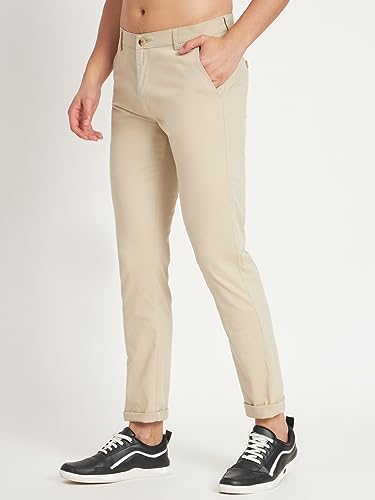 Image of KARGEENS Men Kargeens Men's Cotton Slim Fit Casual Chinos Trousers for Men Stylish