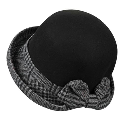 BOTCAM Sombrero de mujer para mujer e invierno, estilo informal, con forma de cúpula, melón E Girl, conjunto adolescente, Negro , M