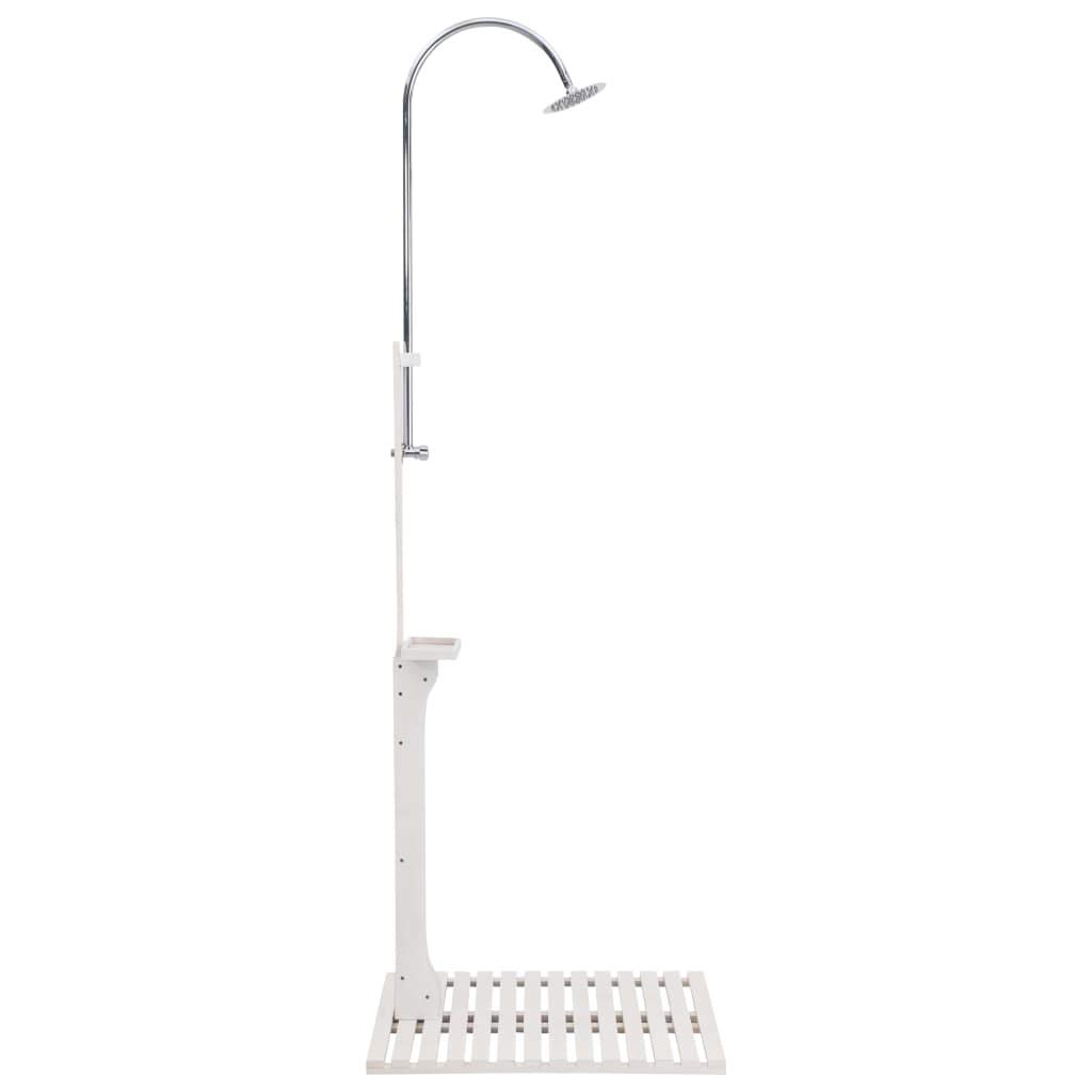 Festnight Douche de Jardin Douche Solaire pour Piscine Blanc Bois 75 x 75 x 221 cm