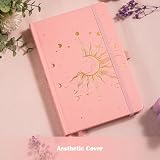 MGGAO Sun & Moon notatnik dla kobiet i mężczyzn, A5, twarda oprawa, dziennik do pisania, do pracy, podróży, szkoły, 318 numerowanych stron, 14,7 x 21,4 cm