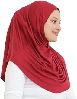 Prien Plain Ready To Wear Hijab for Women, Muslim Instant Turbans, Soft Jersey Scarf, Islamic Clothes, Long Hijabs, Abaya