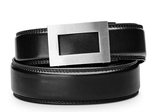 KORE Men’s Full-Grain Leather Track Belts | “Icon” Stainless Steel Buckle