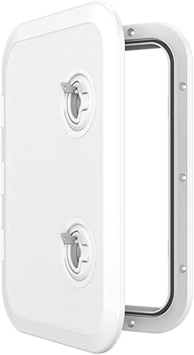 Miniatura 16 de SEAFLO Escotilla de acceso rectangular para cubierta de barco marino - Blanco/Negro, con cerradura y llave/Regular