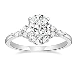 TIGRADE 3CT Engagement Ring Oval Cut Cubic Zirconia Marquise Round CZ Eternity Wedding Band for Women Size 3-12, Silver, Size 6