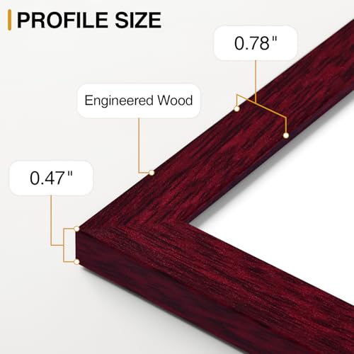 Image of Vittanly Picture Frames Set of 10, Picture Frames Collage Wall Decor with Two 8x10, Four 5x7 and Four 4x6 Photo Frames, Gallery Wall Frame Set for Wall or Tabletop Display, Cherry Red