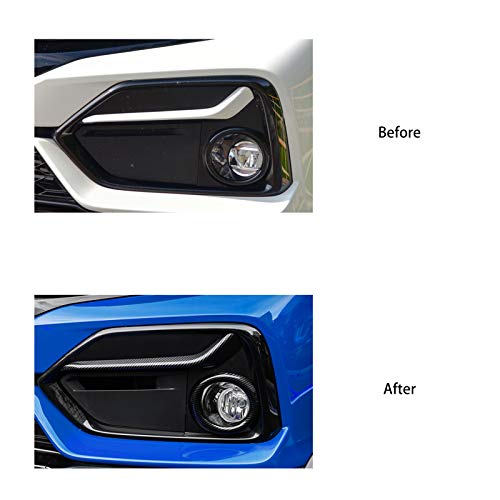 Thenice for 10th Gen Civic Front Fog Light Cover Trims ABS Carbon Fiber Style Exterior Decals for Honda Civic Hatchback Type R 2021 2020