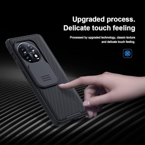 Image of PRITO Nilkin Classic Series Compatible for OnePlus 13-R (1+13R) Case with Camera Cover, [Camera Lens Protector] [Scratch-Resistant] [360 Full Protection] Shockproof Slim Phone Case (Black, 1+13 R)