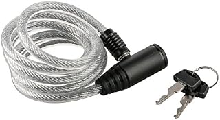 Ultrasport Spiral Bike Lock with 2 Keys / spiral cable lock for bicycles, 150 cm in length, perfect for securing items like helmets, saddles and other things to every kind of bicycle, black