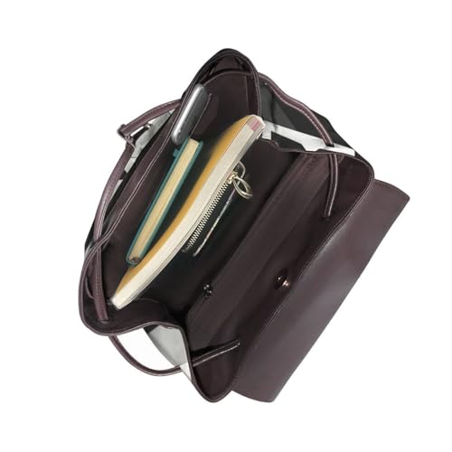 Sac à dos décontracté en cuir avec motif géométrique protégeant l'ordinateur - 4