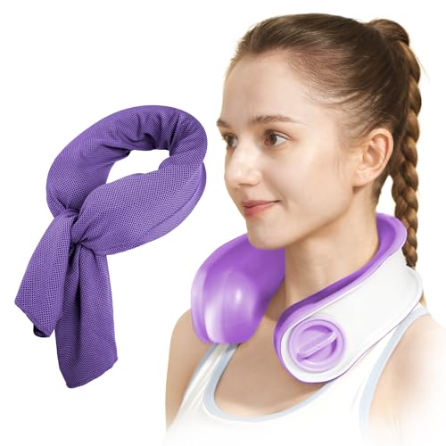 samply アウトクール U-フレックス クーリング パック ネッククーラー ハンズフリー 氷嚢 氷のう クールリング 首掛け ひんやり グッズ 暑さ対策 クールネックリング 大口径 クールダウン 野球 スポーツ,ききょういろ