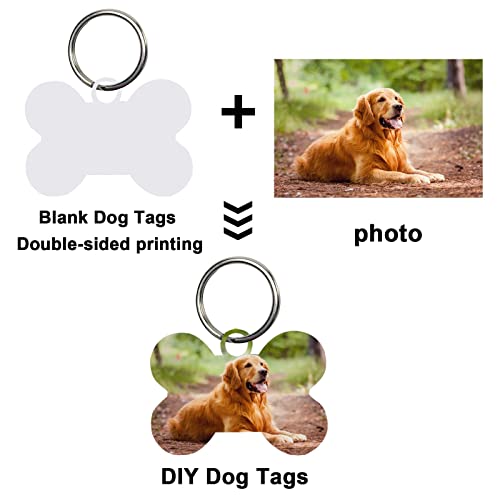 Gekixutp 6-01 30 Pcs Sublimation Blank Dog Tags Bone Shaped Diy Double Sided Aluminum Dog Id Tags Bone Shaped Pet Name Tags Dog Collar Tags thumb #3
