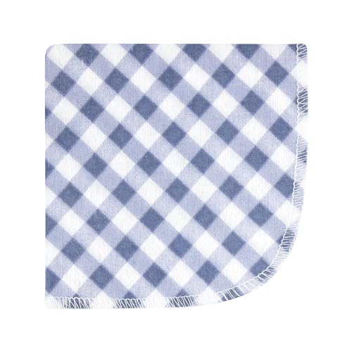 Image of Hudson Baby Unisex Baby Flannel Cotton Poly Washcloths, Pink Blue Pretty Floral 12 Pack, One Size