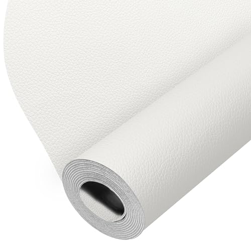 Image of ONine Leather Repair Patch,Leather Repair Tape, 12 x 48 inches Leather Repair Patch for Furniture,Vinyl Repair Kit,Leather Couch Patch,for Sofas, Furniture, Car Seats(White-Litchi Grain)
