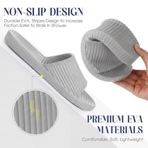 Image of Shyyween 6 Pack Non Slip Shower Slides Lightweight Bath Slippers for Women & Men Pool Sandals for Home Hotel Gym Spa Pool