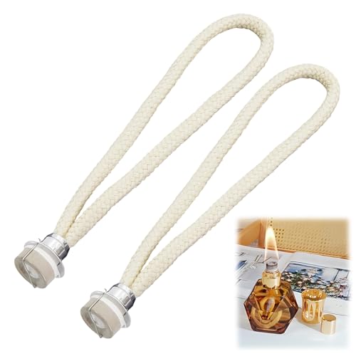 Aihoom 2pcs Mèche pour Lampes Parfumées avec Brûleur Catalytique, Meche de Rechange Aromathérapie, Décoration Maison, Compatible avec Toutes Lampes, 18mm...