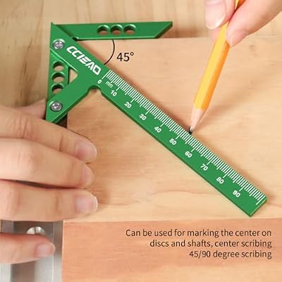 Aluminum Alloy Center Finder Ruler, High-Precision Centerline Positioning 45/90 Degree Scriber Gauge for Scribing Center Line, Circle Center Finder (Inch)