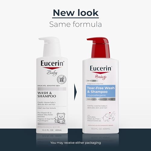 Eucerin Baby Unscented Baby Shampoo and Body Wash, Hypoallergenic, Tear Free Shampoo and Wash with Pro-Vitamin B5 and Shea Butter, 13.5 Fl Oz Bottle 3 pack - image 2