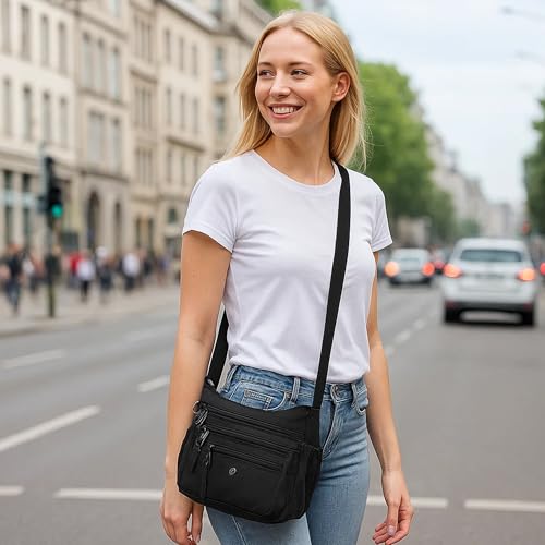 AOCINA Ladies Purses Crossbody Bags for Women Multi Pocket Purse Nylon Lightweight Handbags Shoulder Messenger Bag Pocketbook3