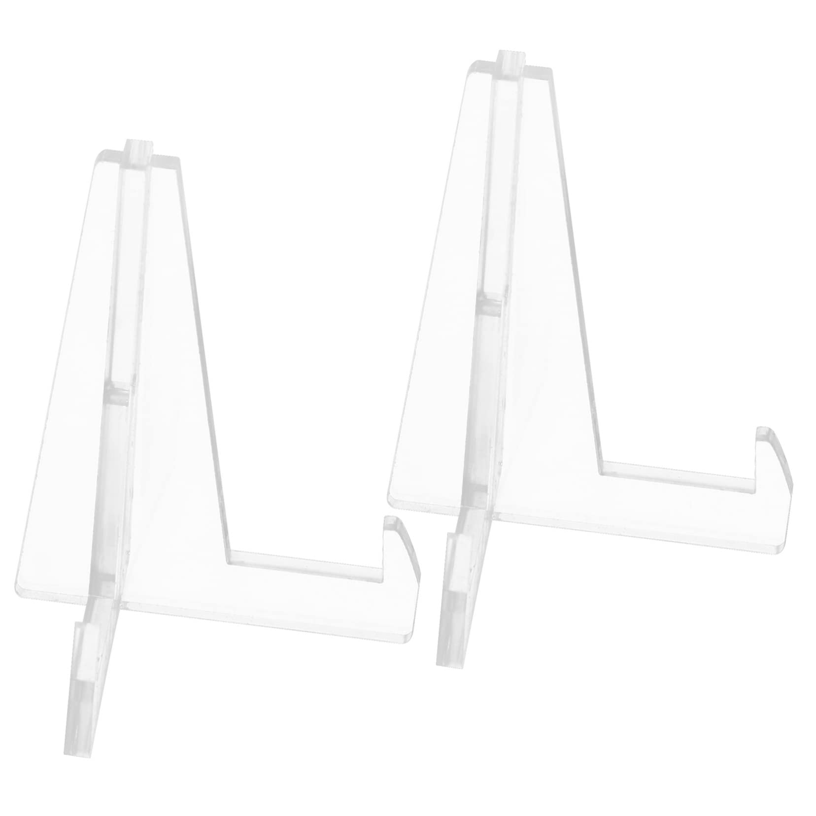 ERINGOGO 2Pcs Acrylic Display Stands for Plates and Saucer Transparent Show Racks Kitchen Display Holder Simple Design for Cups Decorative Plate Showcase Easy to Use