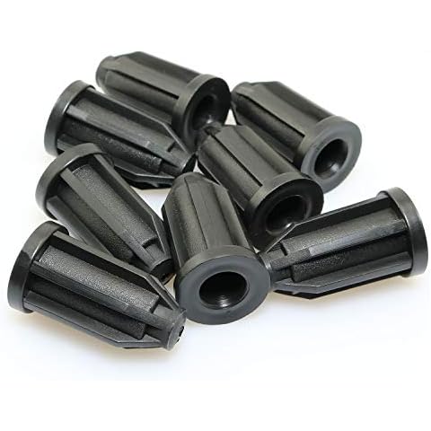 heyous 8PCS Plastic Caster Socket Sleeve Round Inserts, 7/16" Inside Stem, Black (ID 0.45") Cover