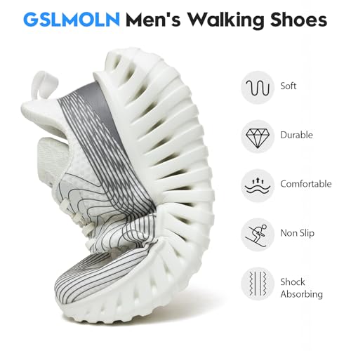 Image of GSLMOLN Walking Shoes for Men Casual Shoes Breathable Lightweight Walking Sneakers for Workouts & Gym Cushioned Flexible Mens Shoes Training Fashion Sneakers