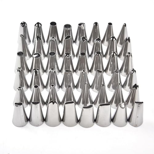 Cake Nozzle - Stainless Steel Piping Tool | Cake Decorating Nozzles | 48pcs/Set Stainless Steel Icing Piping Nozzles Pastry Tips Set Cakes Baking Tools