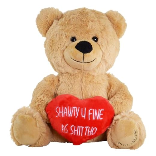 Hollabears Shawty U Fine 10" Teddy Bear - Funny Plush Gift for The Girlfriend, Wife, Boyfriend, Husband or Best Friend
