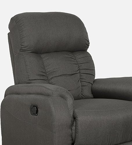 Image of Torque - Niccolo 1 Seater Fabric Manual Recliner | Recliner Sofa /Chair for Living Room, Bedroom, Office (Dark Grey) | 1 Year Warranty