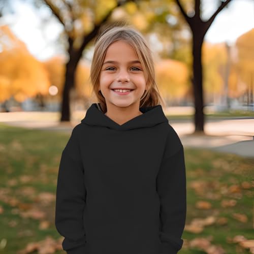 Kids 2 Piece Outfits Boys Girls Long Sleeve Solid Pullover Hooded Sweatshirt Set Sweatsuits and Jogger Sweatpants2