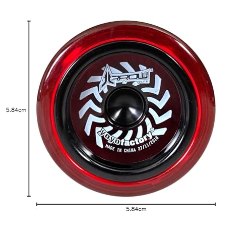 YoYoFactory Arrow Yo-Yo -Beginner Friendly- Extra Bearing Included for Unresponsive Play! (Red with Black Cap)