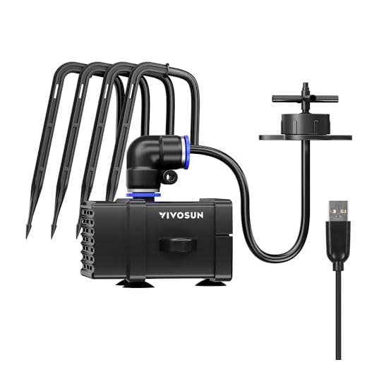 VIVOSUN FlexFeed Tropfbewässerungsset, 4W automatisches Bewässerungssystem mit Pumpe und 4 Tropfern, App-gesteuertes Smart Bewässerungssystem für VGrow Smart Grow Box und Indoor Pflanzen