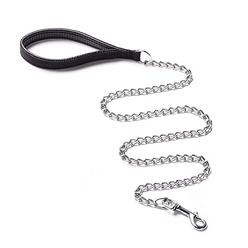 RvPaws Heavy Duty Dog Leash, Metal Dog Leash Dog Chain with Handle for Small & Medium Size Dogs - Color As Per Available