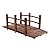 5 ft Garden Bridge, Classic Wooden Arch with Safety Rails Stained Finished Footbridge, Decorative Pond Landscaping, Backyard, Creek or Farm,Brown