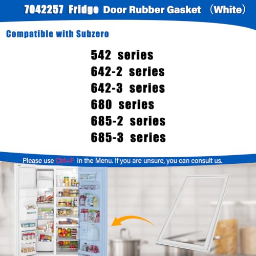 Image of Upgraded 7042257 Refrigerator Door Gasket Replacement Compatible with Subzero 542 642 680 685, 67.5″x23.5″ 7010586 Fridge Gasket Replace 3212180 3211660 701058 WLF7042257 Freezer Seal