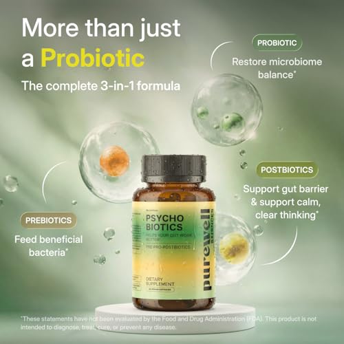 Image of Psychobiotics - 3-in-1 Probiotic for Gut & Mood Support - 120 Vegan Caps