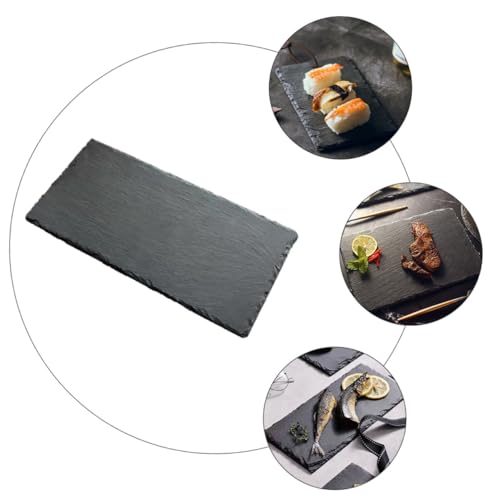 Unomor 2 piezas platos negros para servir sushi y postres miniatura 3