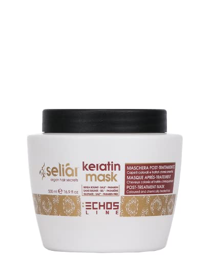 Echosline Seliar Keratin Mask-Mascarilla Post Tratamiento para cabellos coloreados-500 ml, Multicolor, 500 ml (Paquete de 1) Cover