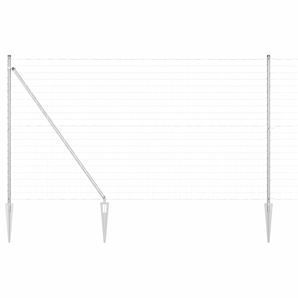Steel Garden Fence Panel with Post Silver 1.6 x 10 m Outdoor Boundary for Patio Terrace Pet Enclosure Weather Resistant Easy Assembly Customisable Layout Modern Style