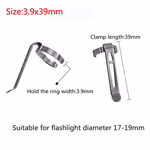 Lteftlfl Stainless Steel Flashlight Belt Pocket Clip For Universal Flashlight - 3.8X47Mm #TOP7