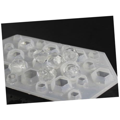 Bandeja para cubos de hielo de silicona transparente con forma de diamante miniatura 6